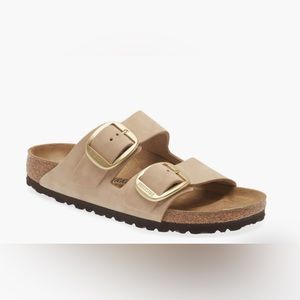 Birkenstock Arizona Big Buckle slide sandcastle nubuck leather 38B / 7 - 7.5
